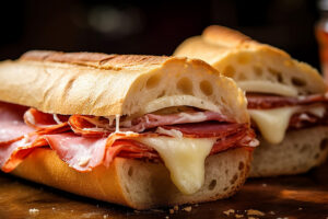 Imagen del Menú: Baguette con Jamón, Queso y Tocino